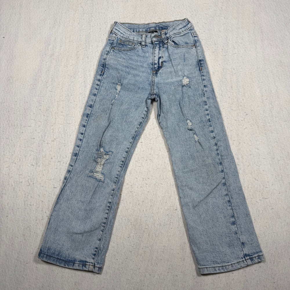 Art Class Girls Distressed Straight Leg Jeans Light Wash Size 7
